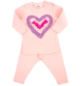 Oh Baby! Multi Terry Ruffle Heart  L/S 2 pc Set