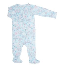Sweet Bamboo Aqua Butterfly Footie
