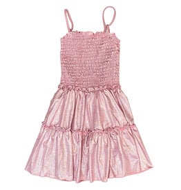 FBZ Metallic Lt Pink Smocked Dress