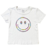 FBZ Sherbet Rhinestone Smiley Ribbed Top