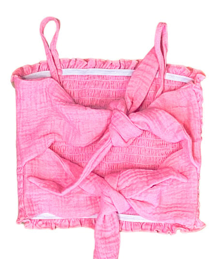 FBZ Pink Tie Back Gauze Short Set