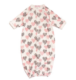 Baby Steps Leopard Hearts Conv Gown NB