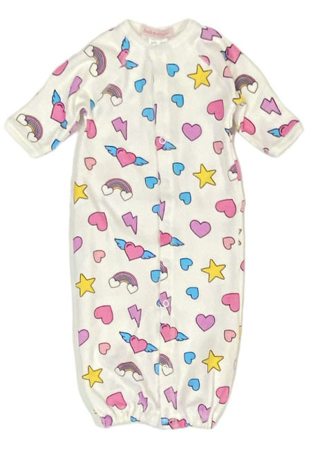 Baby Steps Rainbow Icons Conv Gown NB