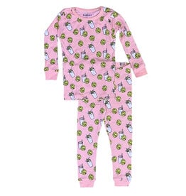 Baby Steps Pink Milk and Cookies PJ Set