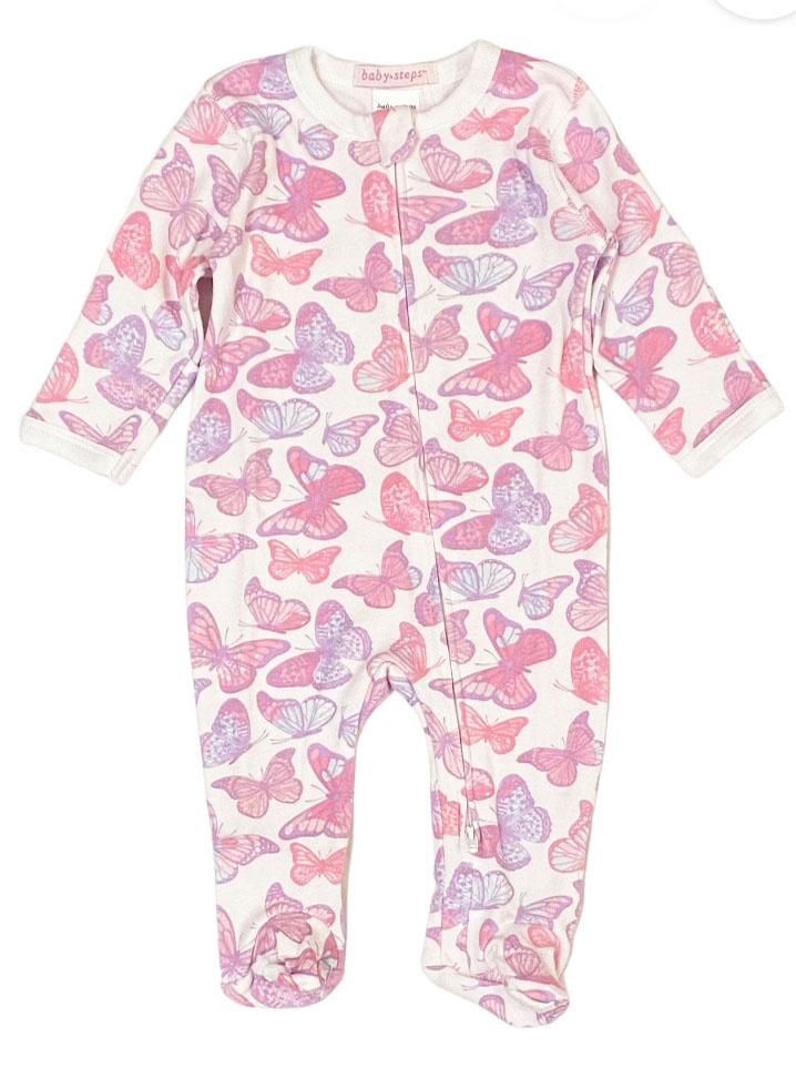 Baby Steps Lilac Butterfly Footie