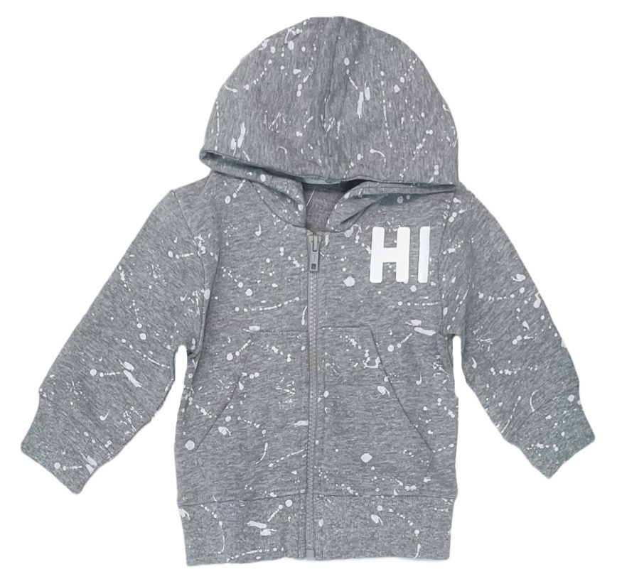 Little Mish Hi/Bye Splatter Zip Hoodie