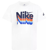 Nike White w/ Blue Repeat Logo Top