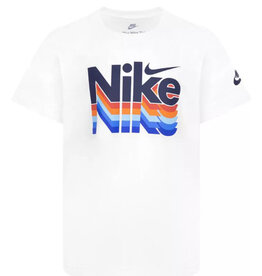 Nike White w/ Blue Repeat Logo Top
