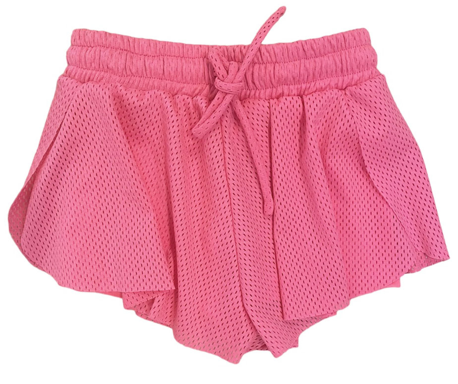 FBZ Pink Mesh Flutter Shorts