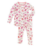 Macaron+Me Pink Bows PJ Set