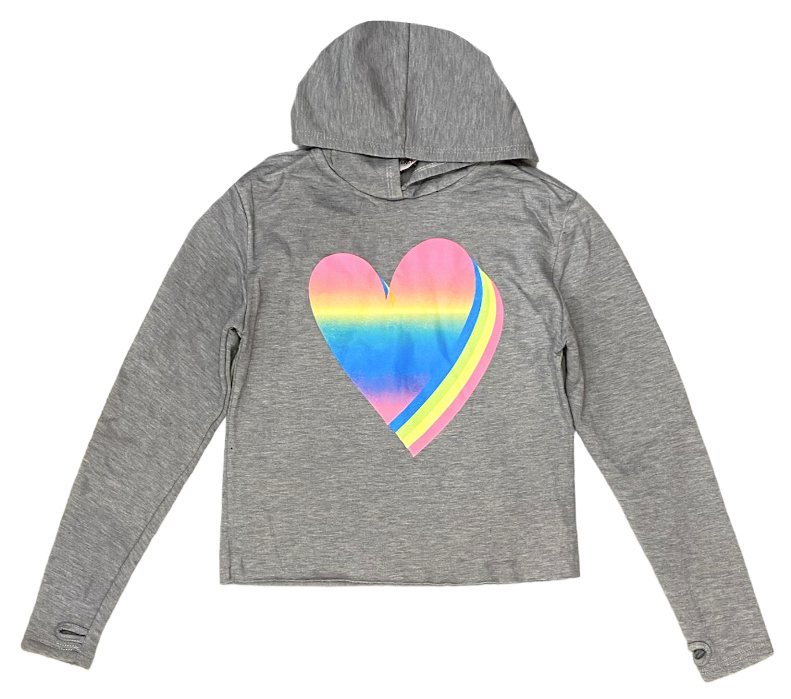 Firehouse Grey Neon Ombre Heart Hoodie