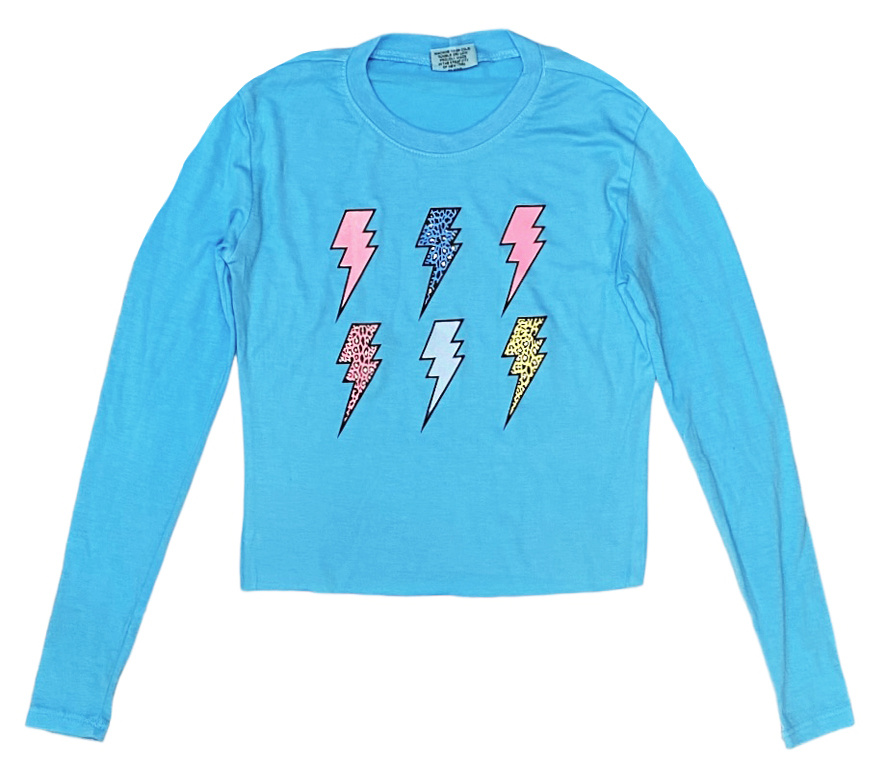 Firehouse Bright Aqua Bolts LS Tee