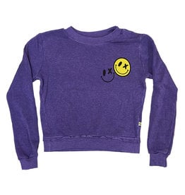 Love Junkie Grape Smiley Crew Sweatshirt