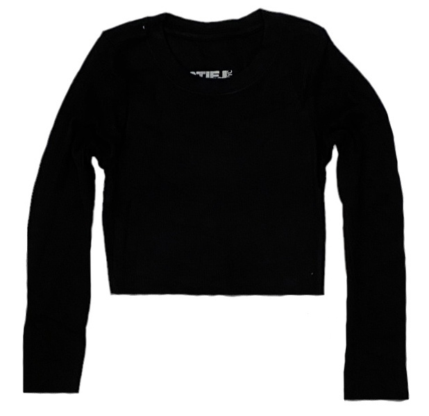 KatieJ NYC Livi Black Cropped L/S top