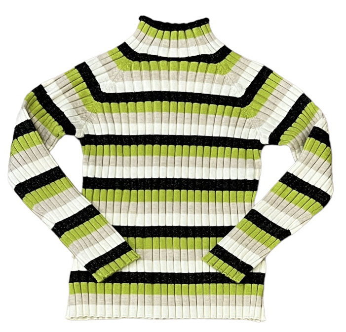 Mayoral Citron/Blk Striped Rib Sweater