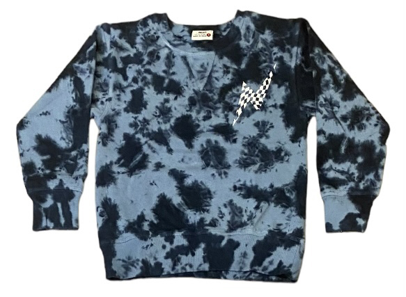Mish Navy/Denim TD Check Bolt Infant Sweatshirt