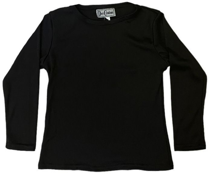 Dori Black LS Ribbed Top