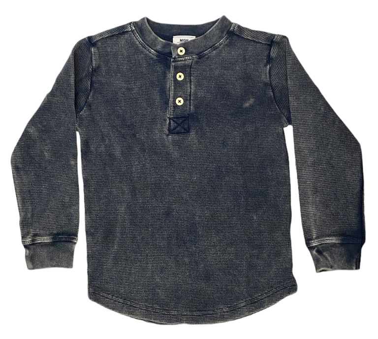 Mish Enzyme Navy Thermal Henley Infant Top