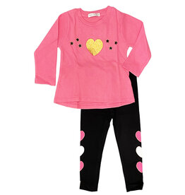 Little Mish Gold Glitter Patches Legging Set