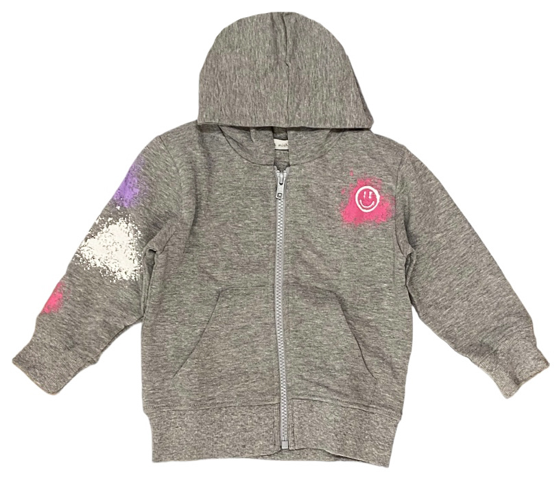 Little Mish Pink Graffiti Zip Hoodie