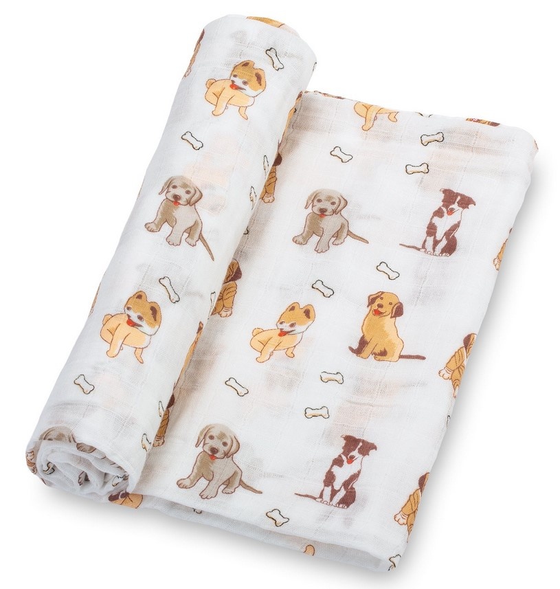 Puppy Dogs Muslin Swaddle Blanket