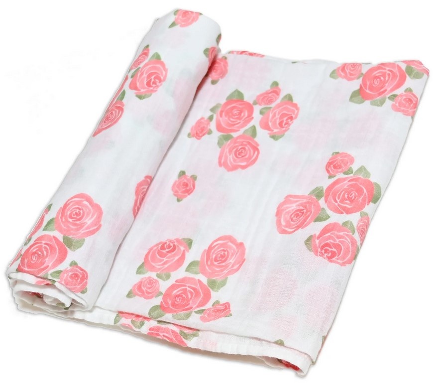 Blooming Roses Muslin Swaddle Blanket