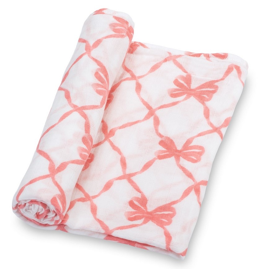 Beautiful Bows Muslin Swaddle Blanket