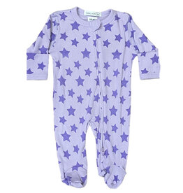 Little Mish Lilac Star Ribbed Footie