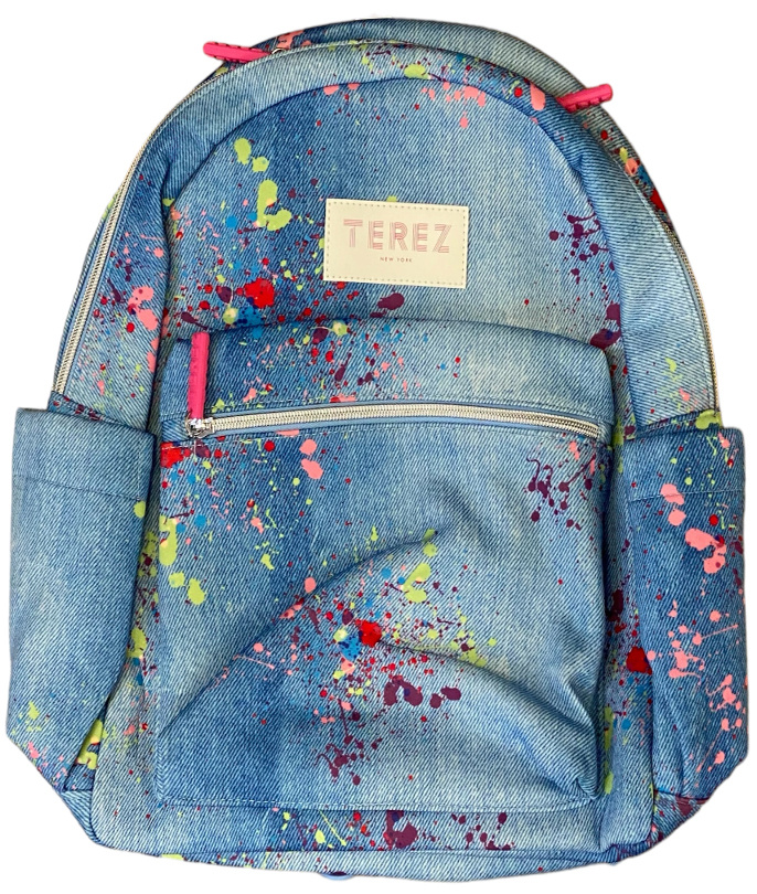 Terez Denim Paint Splatter Backpack