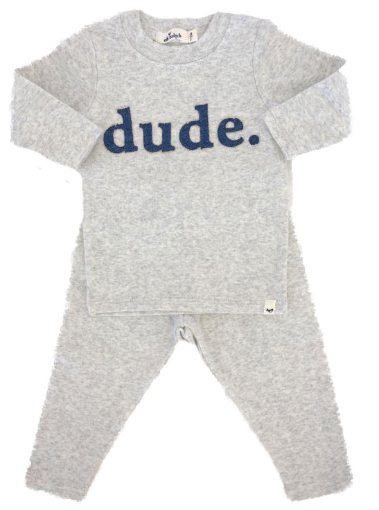 Oh Baby Heather/Denim Dude 2pc Set