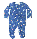 Roxanne Denim Floral Ruffle Footie