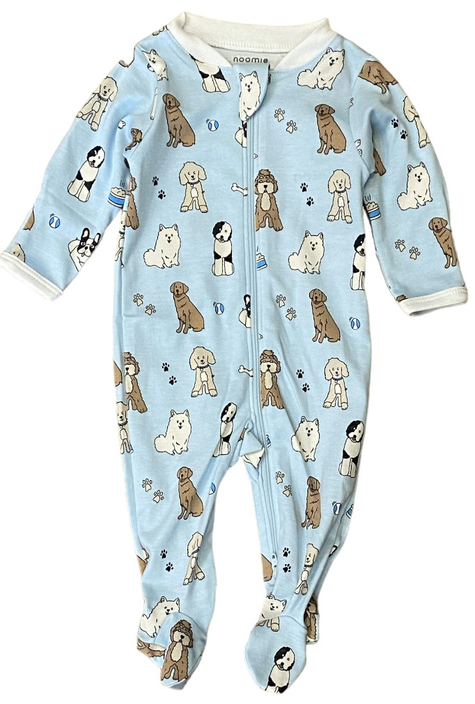 Noomie Blue Doggies Footie