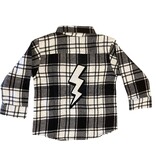 Little Mish  Black Plaid Bolt Flannel