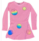 Firehouse Neon Pink Rainbow Smiley Dress