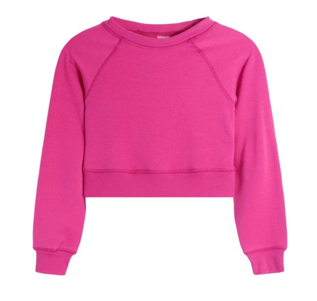 Suzette Muted Fuchsia Cropped Sweatshirt