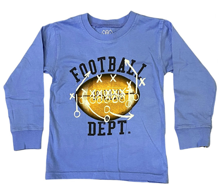 Wes and Willy Blue Football Dept. Infant LS Tee