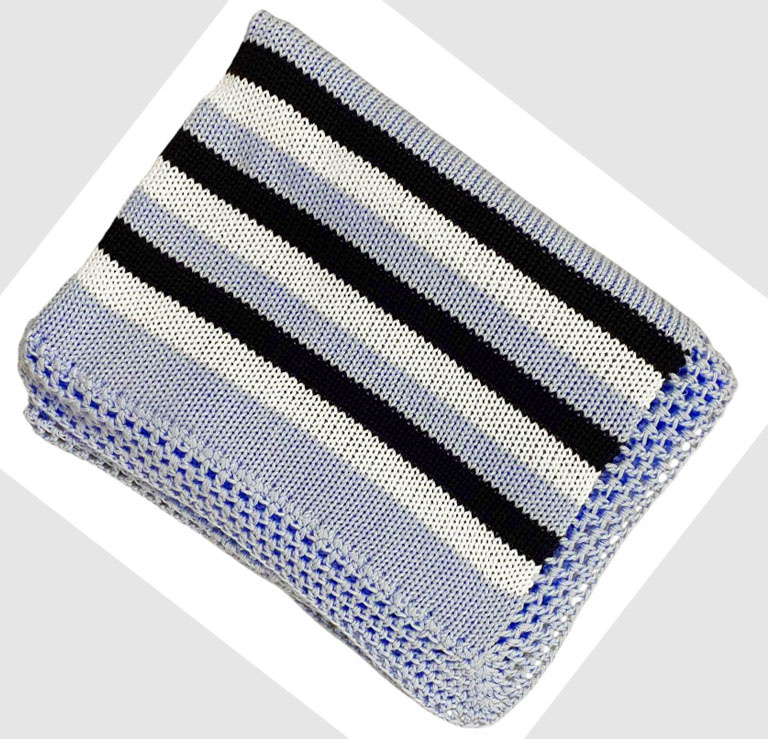 Gita Lt Blue/Navy/White Blanket