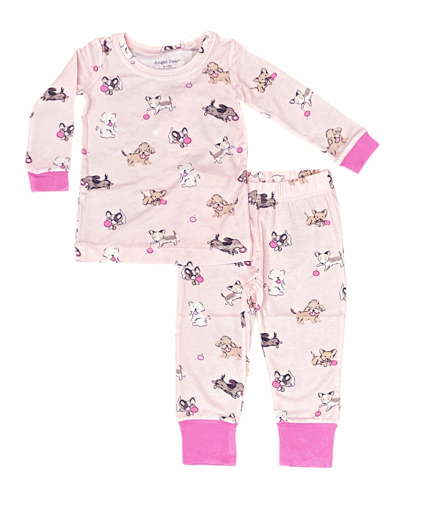 Angel Dear Pink Puppies PJ Set