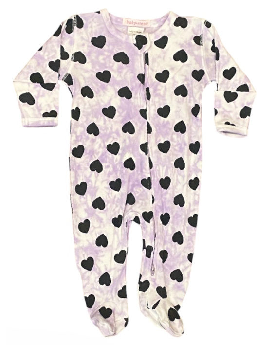 Baby Steps Lilac Cloud Heart Footie