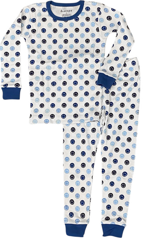 Baby Steps Blue Smiles  PJ Set