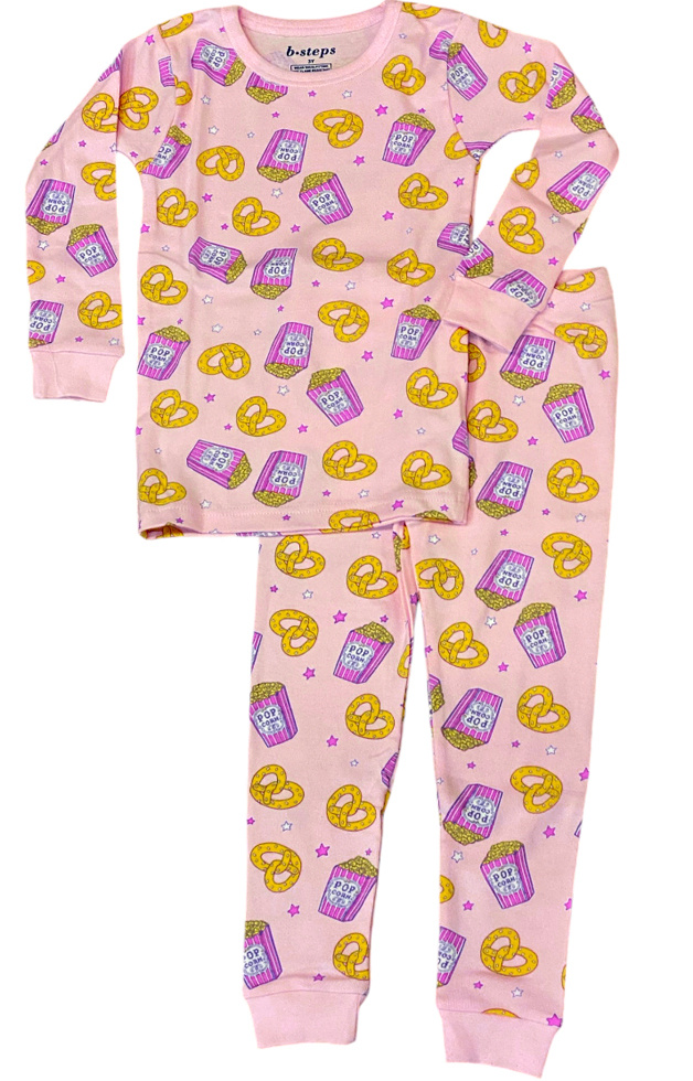 Baby Steps Pink Movies Infant PJ Set