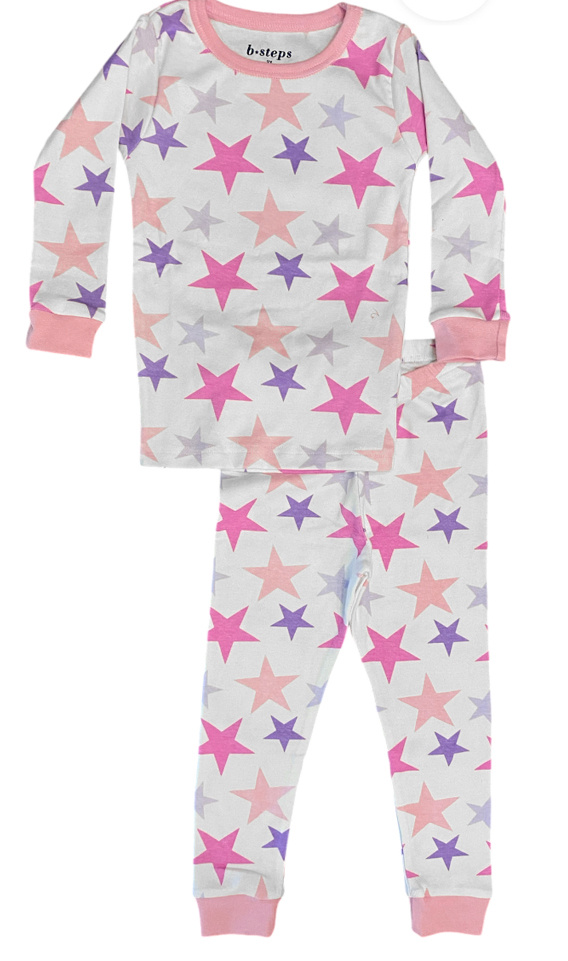 Baby Steps Pink/Lilac Star 2pc PJ Set