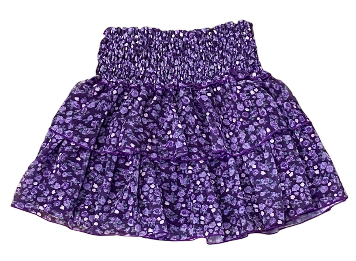FBZ Purple Floral Chiffon Skirt