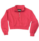 KatieJ NYC Raspberry 3/4 Zip Sweatshirt