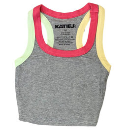 KatieJ NYC H Grey Raspb, Avacado Trim Tank Top