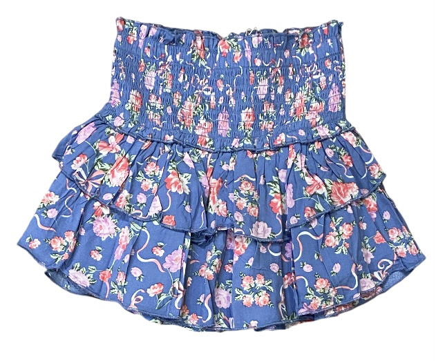 KatieJ NYC Bianca Vintage Blue Bow Skirt