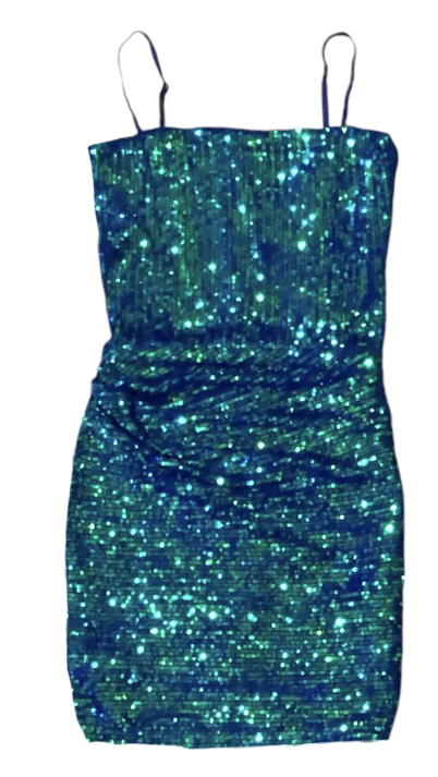 KatieJ NYC Ocean Blue Maddie Sequin Dress