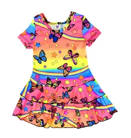 Social Butterfly Butterflies and Stars Infant Ruffle Dress