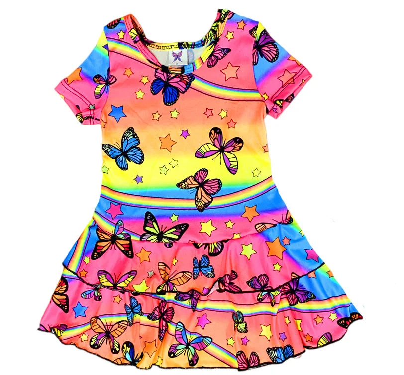 Social Butterfly Butterflies and Stars Infant Ruffle Dress
