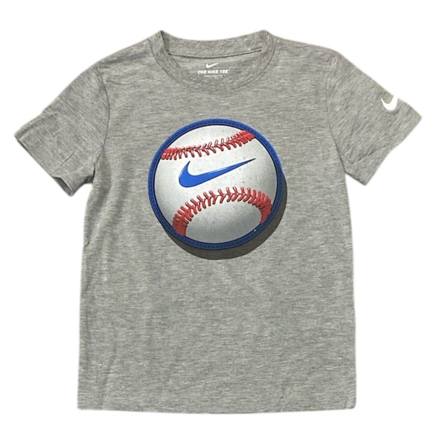 Nike Heather Grey Baseball Royal Logo SS Tee